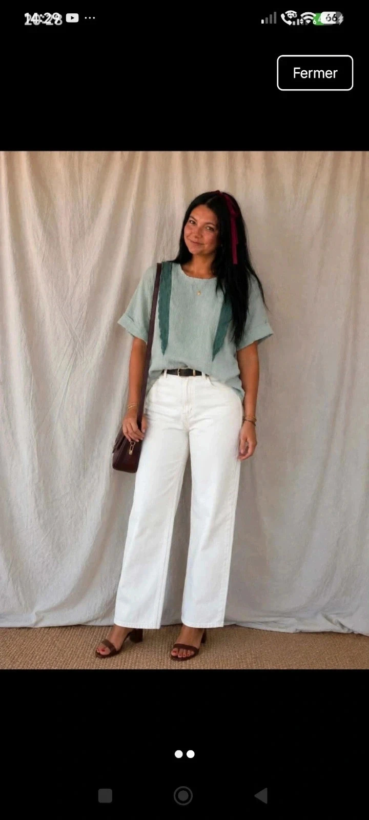 Haut d'été turquoise taille M